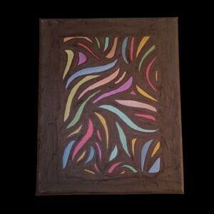 Vibrant Abstract Canvas Art with Multicolor Swirls